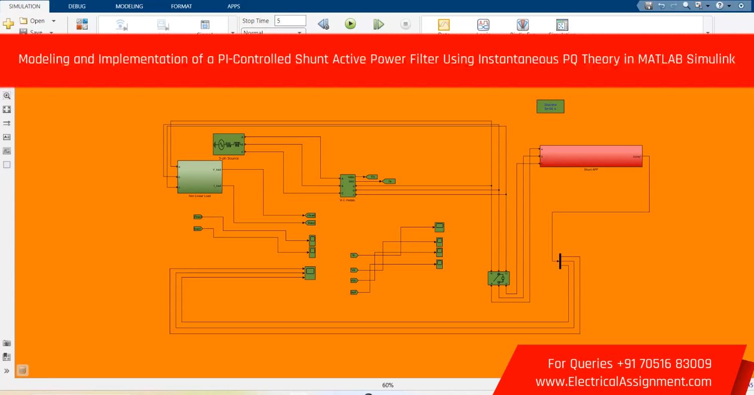 PI-Controlled Shunt Active Power Filter for Advanced Harmonic Compensation MATLAB Simulink screenshot 12